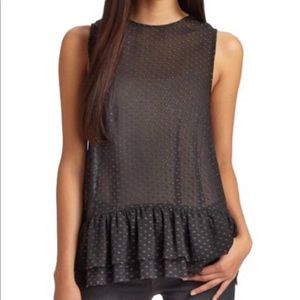 NWOT Theory Karady Sheer Silk Peplum Top
